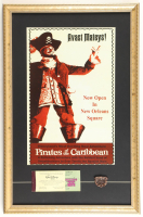 Disneyland "Pirates of the Carribean" Custom Framed Poster Print Display With Park Ticket Booklet & Pin at PristineAuction.com