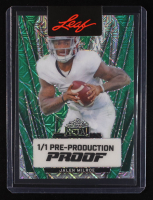 Jalen Milroe 2024 Leaf Metal Pre-Production Proof Green Mojo #NNO #1/1 RC at PristineAuction.com