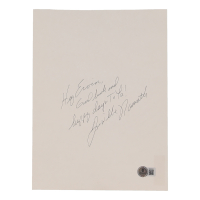 Joe Willie Namath Signed 7.5x10 Cut Inscribed "Hey Ervin, Good Luck and Happy Days To Ya! (Beckett) at PristineAuction.com
