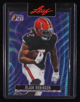Bijan Robinson 2023 Leaf Pro Set Metal Pre-Production Proof Blue Wave #NNO #1/1 RC at PristineAuction.com