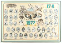 Bob Griese, Larry Csonka, Don Shula, Larry Little | 1972 Dolphins LE "Perfect Season" Custom Framed Poster #241/500 Team-Signed By (42) (Mounted Memories) at PristineAuction.com