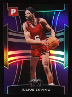 Julius Erving Leaf Metal Pristine Prismatic Purple Pre-Production Proof #NNO #1/1 at PristineAuction.com