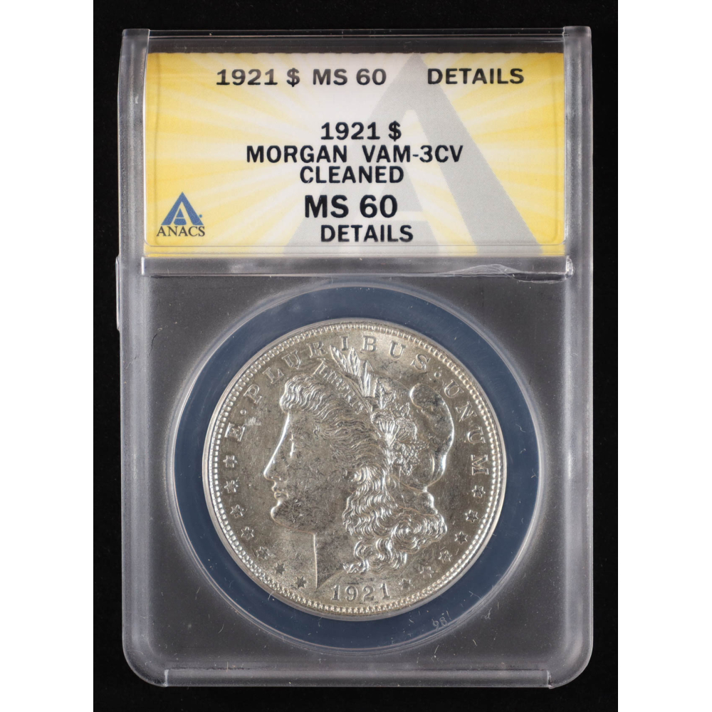 1921 Morgan Silver Dollar, VAM 3CV (ANACS MS60) at PristineAuction.com