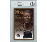 Brett Favre Signed Pro Football Hall of Fame Postcard (BGS) at PristineAuction.com