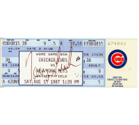 Terry Leach Signed 1987 Cubs Ticket Stub (JSA) at PristineAuction.com
