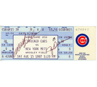 Mookie Wilson & Jesse Orosco Signed 1987 Cubs Ticket Stub (JSA) at PristineAuction.com