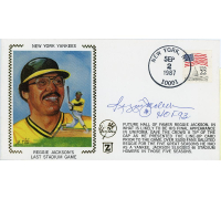 Reggie Jackson Signed 1987 Cachet Envelope Inscribed "HOF 93" (JSA) at PristineAuction.com