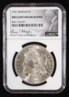 1921 Morgan Silver Dollar - George T. Morgan Signature Label (NGC BRILLIANT UNCIRCULATED) at PristineAuction.com