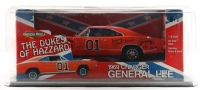 John Schneider, Tom Wopat, Catherine Bach | "The Dukes of Hazzard" General Lee 1969 Dodge Charger 1:18 Die-Cast Car Cast-Signed & Inscribed By (9) (Beckett) at PristineAuction.com