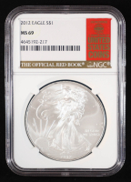 2012 American Silver Eagle - Official Red Book Label (NGC MS69) at PristineAuction.com