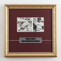 Willie Mays Signed Custom Framed Photo Display with Name Plaque (JSA) at PristineAuction.com