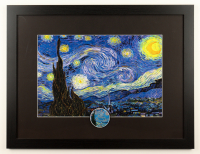 1889 "The Starry Night" By Vincent Van Gogh Custom Framed Art Print Display With Cloth Patch at PristineAuction.com