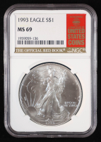 1993 American Silver Eagle - Official Red Book Label (NGC MS69) at PristineAuction.com
