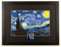1889 "The Starry Night" By Vincent Van Gogh Custom Framed Art Print Display With Cloth Patch at PristineAuction.com