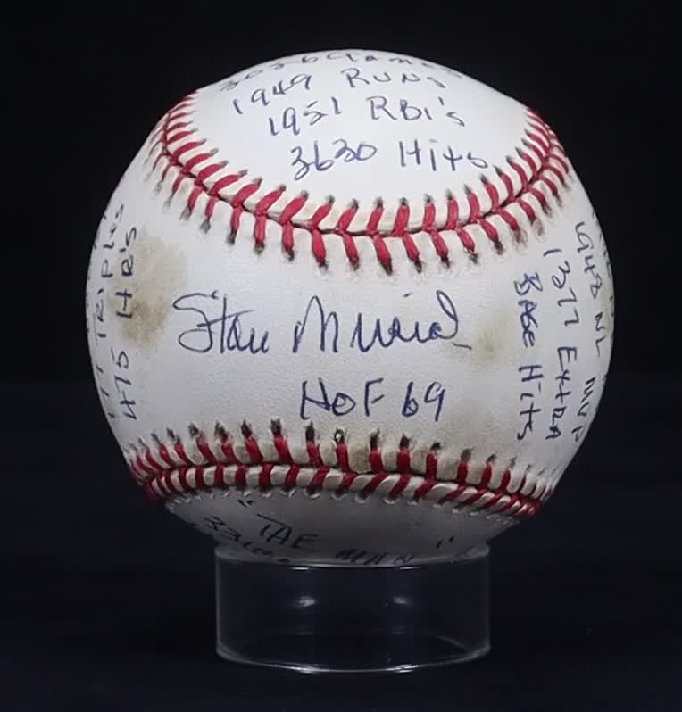 Stan "The Man" Musial Signed LE ONL Baseball with (19) Career Inscriptions #530/1000 (Beckett & Jackson) at PristineAuction.com