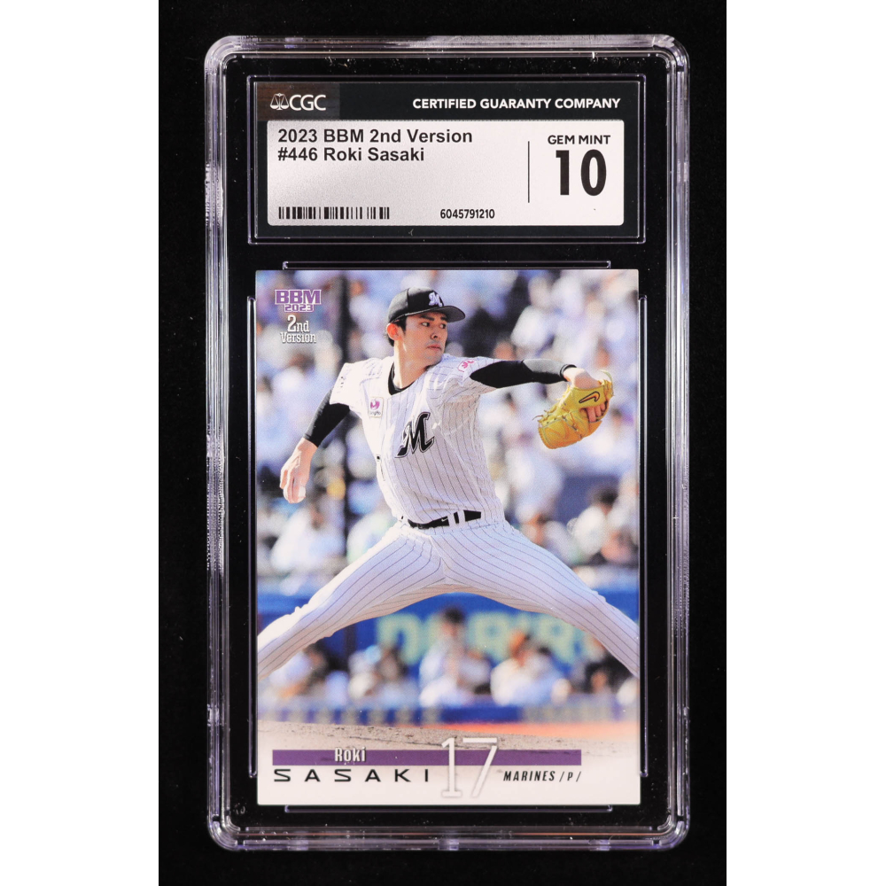 Roki Sasaki 2023 BBM Japan #446 RC (CGC 10) at PristineAuction.com