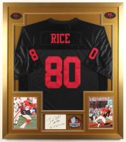 Jerry Rice Signed Custom Framed Cut With Jersey & HOF Logo Patch (JSA) at PristineAuction.com