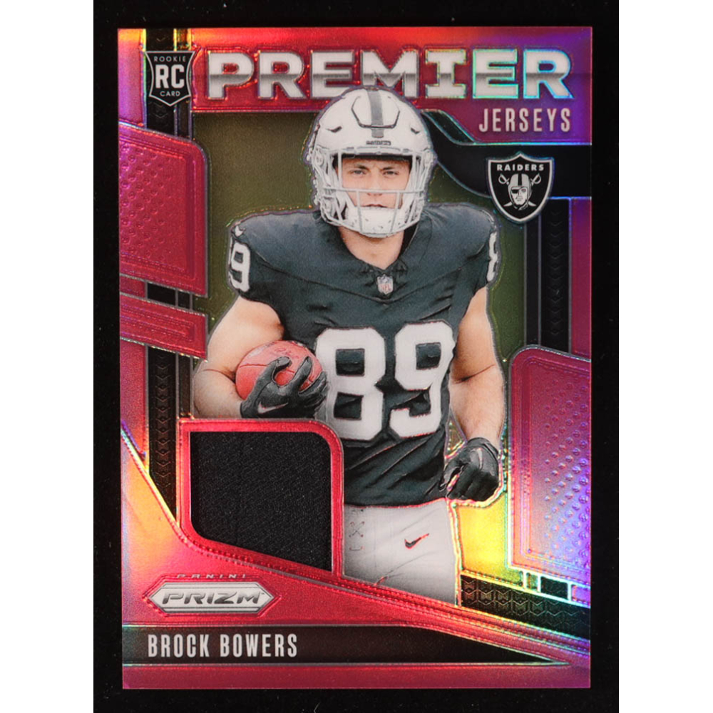 Brock Bowers 2024 Panini Prizm Premier Jerseys Pink Prizm #3 RC at PristineAuction.com