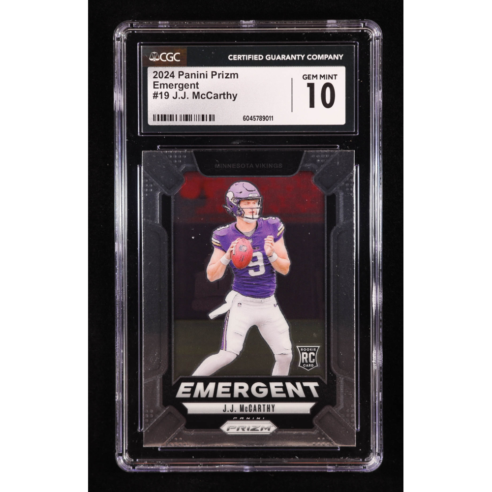 J.J. McCarthy 2024 Panini Prizm Emergent #19 RC (CGC 10) at PristineAuction.com