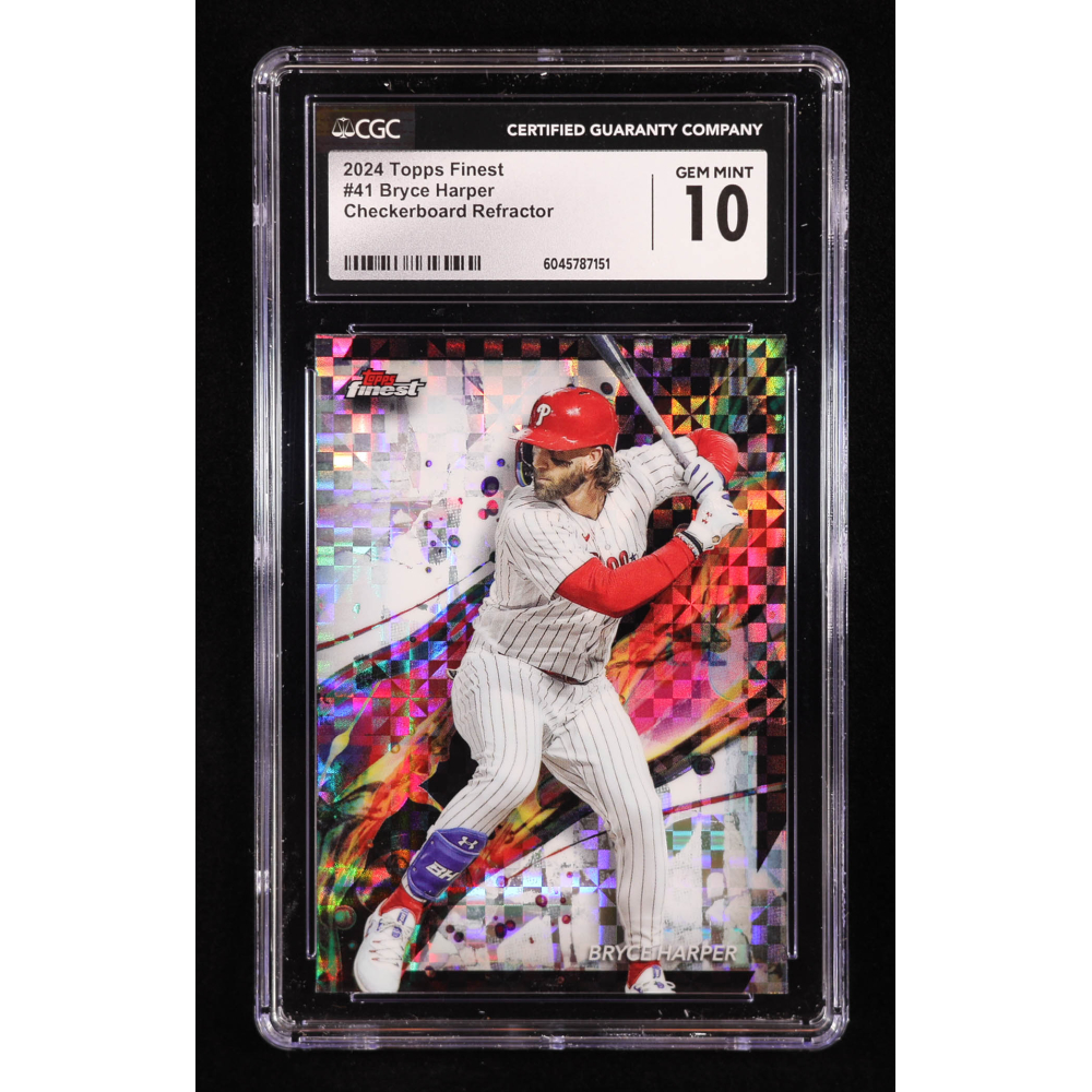 Bryce Harper 2024 Finest Checkerboard Refractors #41 (CGC 10) at PristineAuction.com