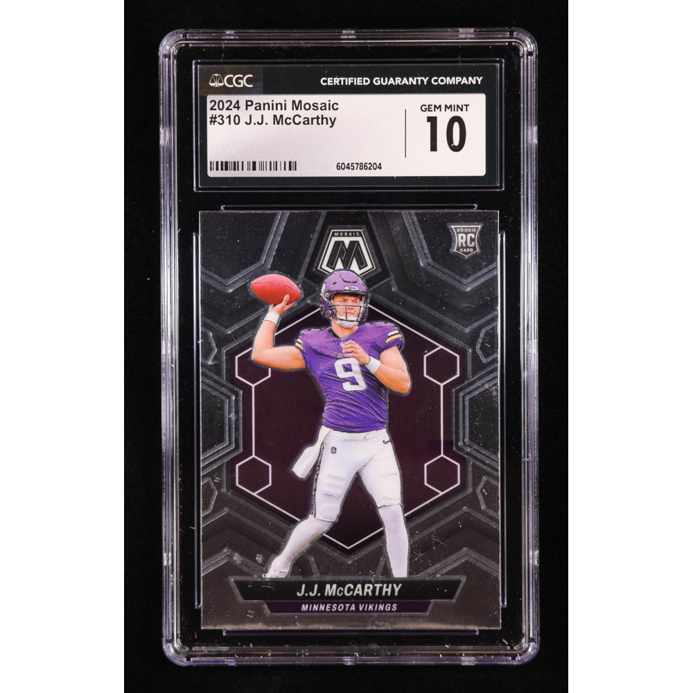 JJ McCarthy 2024 Panini Mosaic #310 RC (CGC 10) at PristineAuction.com