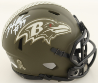 Odafe Jayson Oweh Signed Ravens Speed Salute to Service Alternate Mini Helmet (JSA) at PristineAuction.com