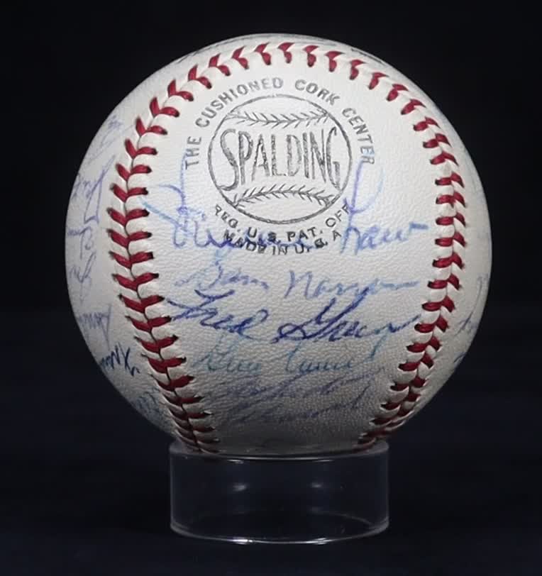 Roberto Clemente & Bill Mazeroski | 1960 World Series Champion Pirates ONL Baseball Team-Signed By (27) with 1960 Champions Display Case (JSA) at PristineAuction.com