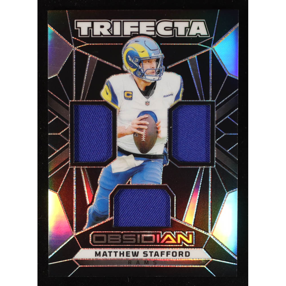 Matthew Stafford 2024 Panini Obsidian Trifecta Swatches #23 at PristineAuction.com