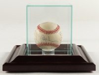 Rickey Henderson, Joe Morgan, Lou Brock, Tim Raines | 100 Stolen Base Club OAL Baseball Signed By (15) with Display Case (JSA) at PristineAuction.com