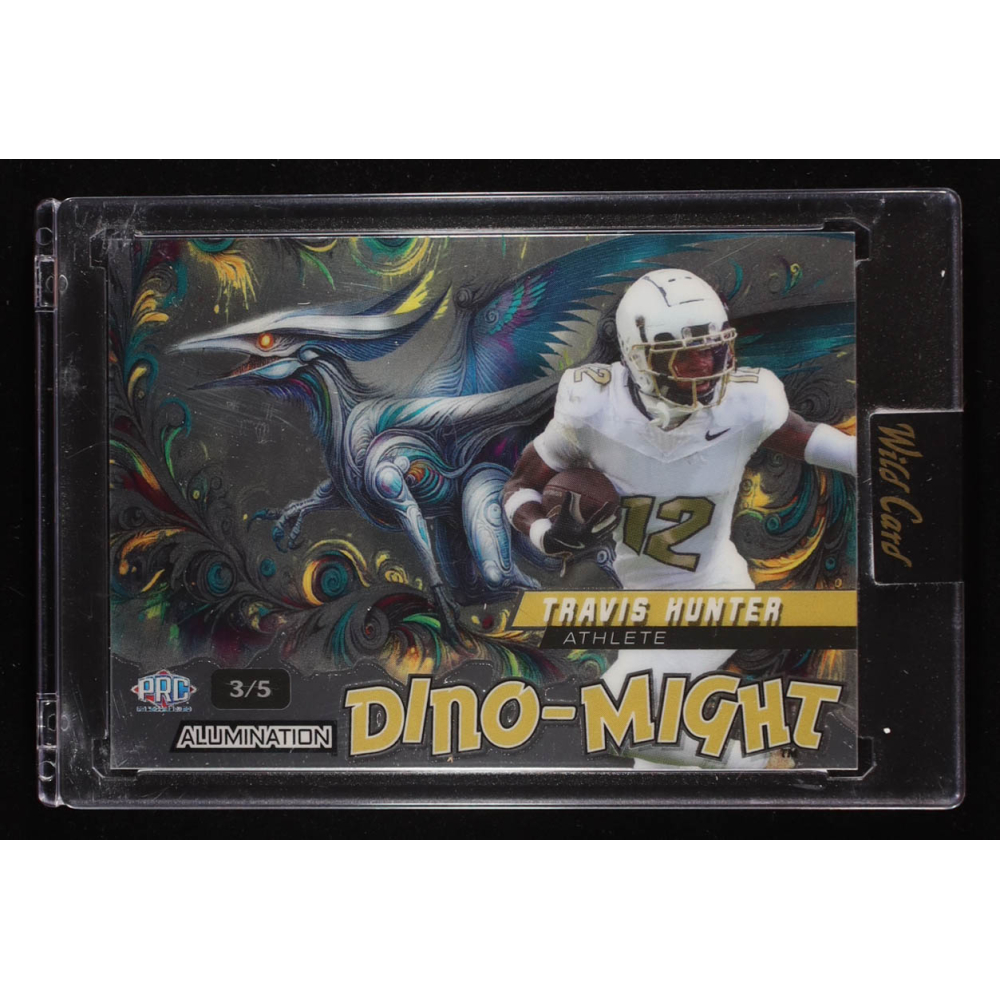 Travis Hunter 2024 Wild Card Alumination Dino-Might Pterodactyl Platinum #TH #3/5 RC at PristineAuction.com