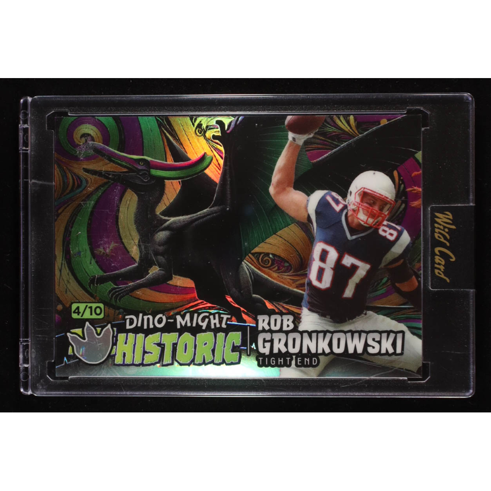 Rob Gronkowski 2024 Wild Card Alumination Pre-Historic Pterodactyl Green Rainbow #RG #4/10 at PristineAuction.com