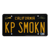 Cheech Marin & Tommy Chong Signed License Plate (Beckett) at PristineAuction.com