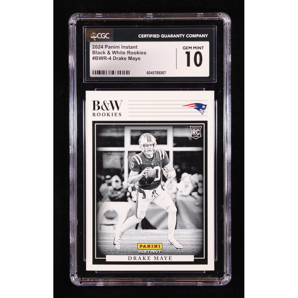 Drake Maye 2024 Panini Instant Black and White Rookies #BWR4 RC (CGC 10) at PristineAuction.com