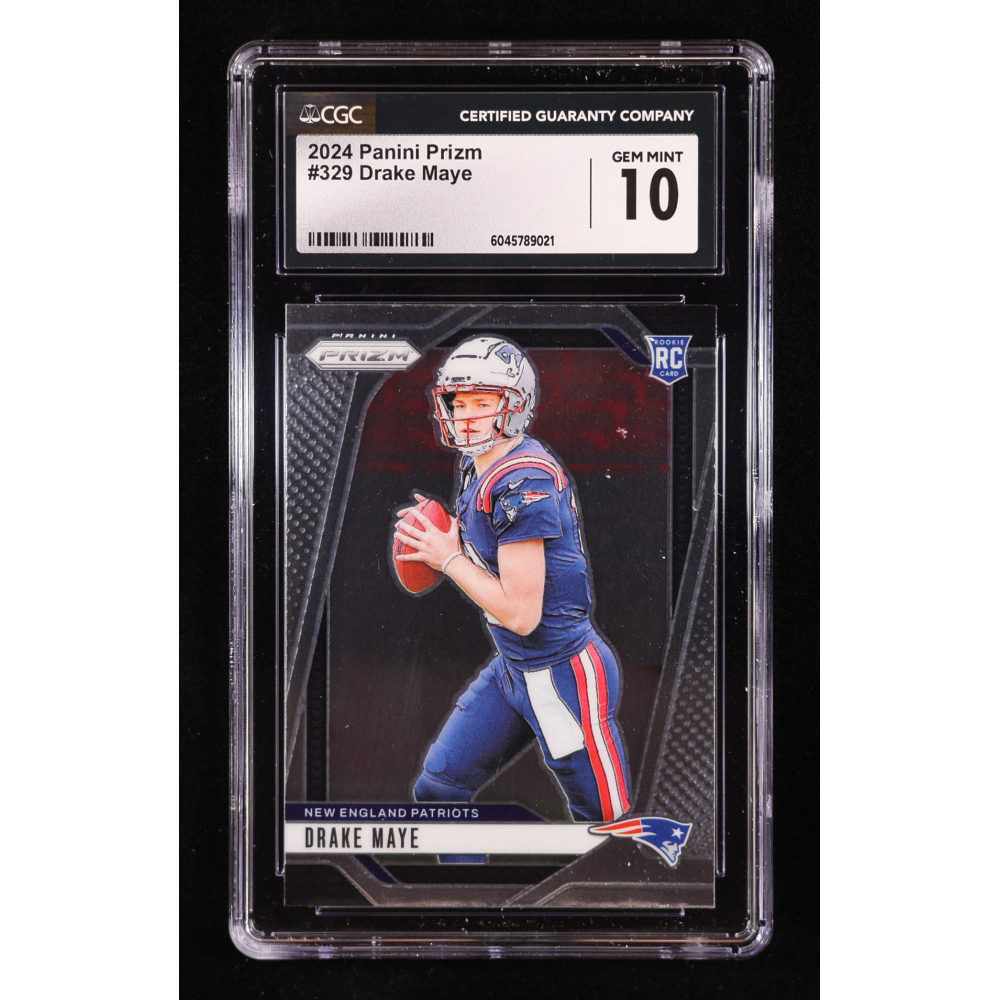 Drake Maye 2024 Panini Prizm #329 RC (CGC 10) at PristineAuction.com