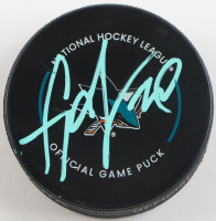 Yaroslav Askarov Signed Sharks Logo Hockey Puck (JSA) at PristineAuction.com