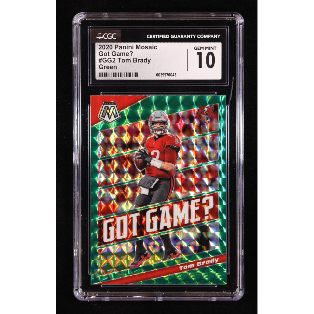 Tom Brady 2020 Panini Mosaic Got Game Mosaic Green #2 (CGC 10) at PristineAuction.com