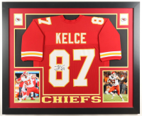 Travis Kelce Signed Chiefs Custom Framed Jersey Display (JSA) at PristineAuction.com