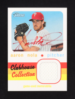 Aaron Nola Signed 2020 Topps Heritage Clubhouse Collection Relics #CCRAN (JSA) at PristineAuction.com
