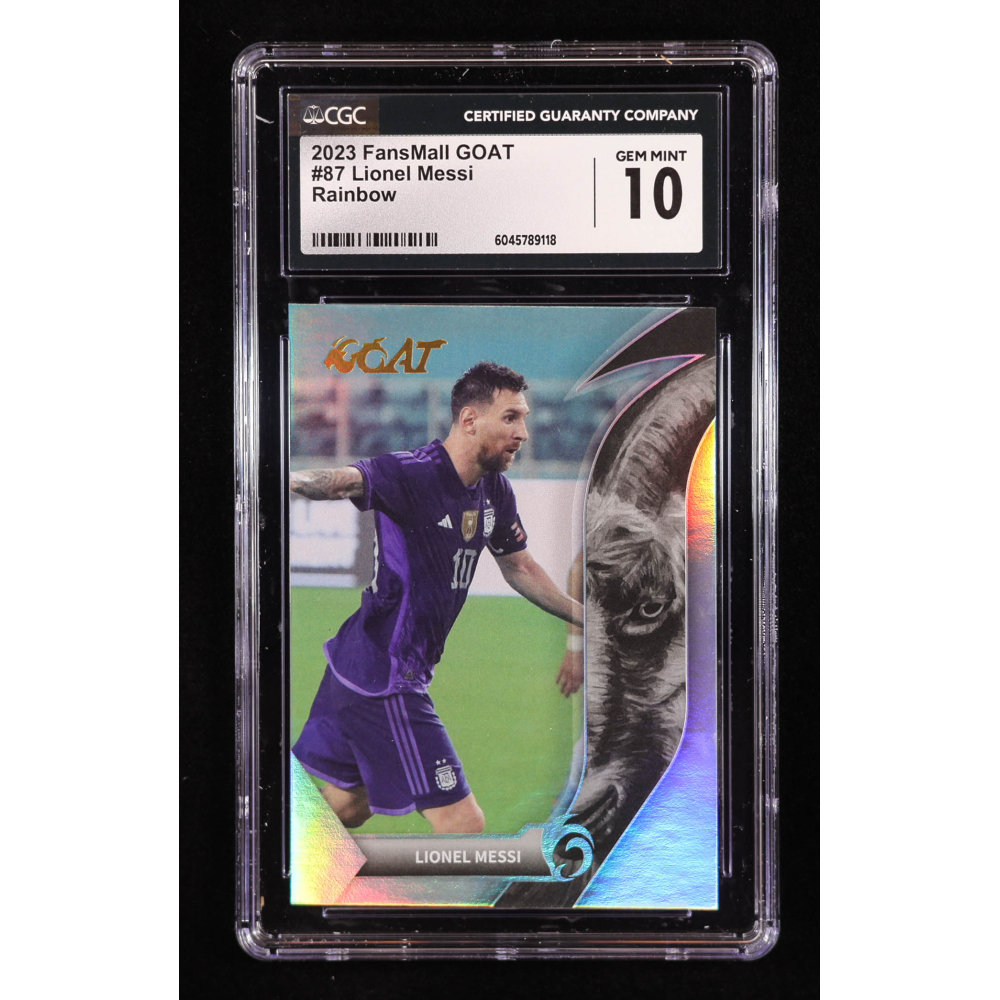 Lionel Messi 2023 FansMall GOAT Rainbow #87 (CGC 10) at PristineAuction.com