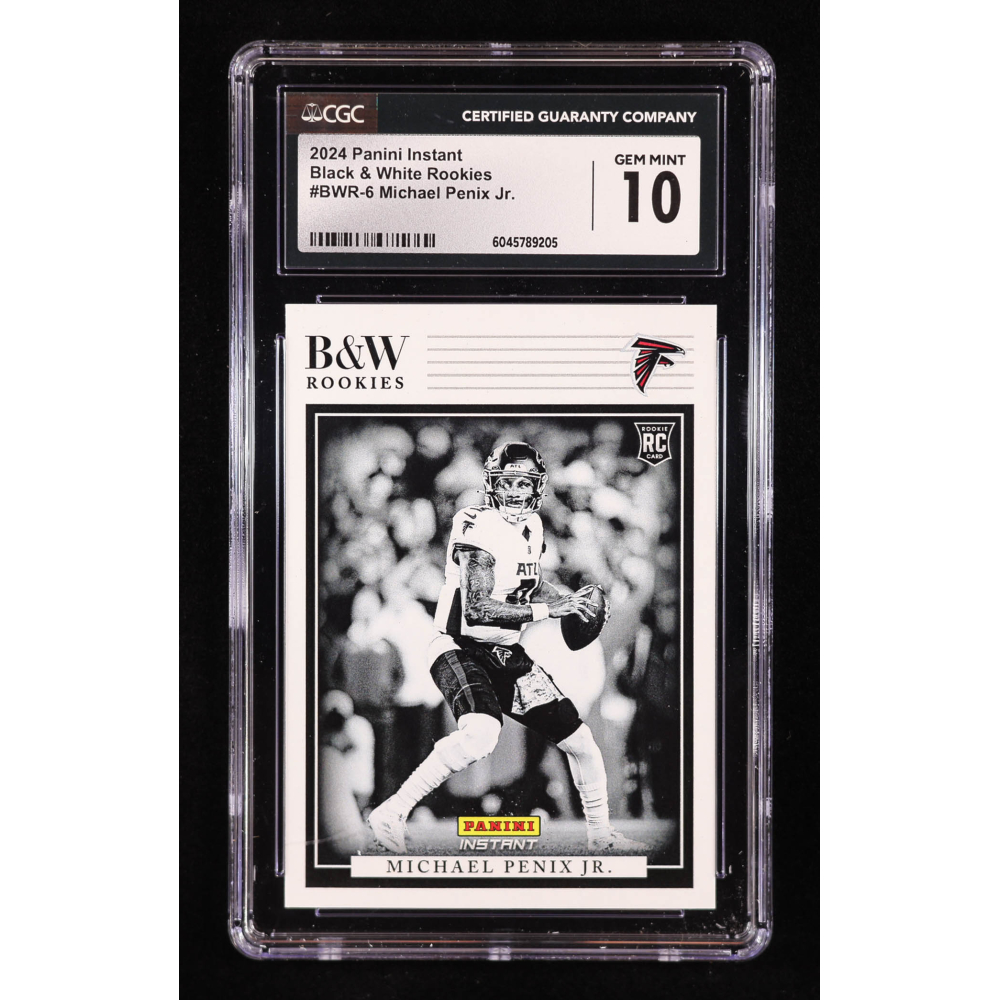 Michael Penix Jr. 2024 Panini Instant Black and White Rookies #BWR6 RC (CGC 10) at PristineAuction.com