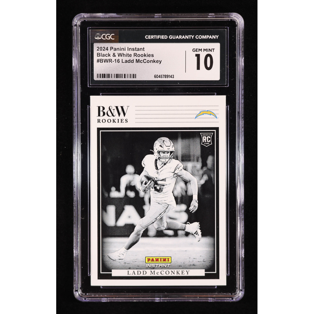 Ladd McConkey 2024 Panini Instant Black and White Rookies #BWR16 RC (CGC 10) at PristineAuction.com