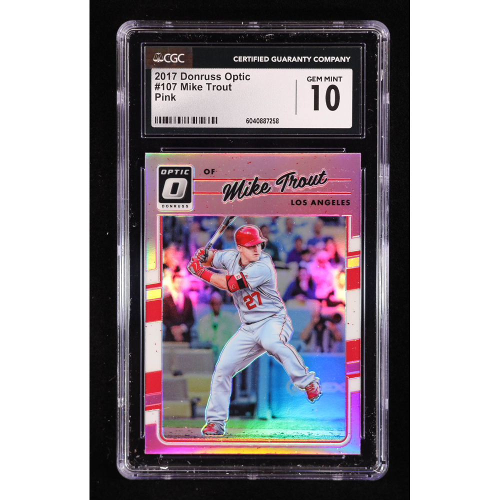 Mike Trout 2017 Donruss Optic Pink #107 (CGC 10) at PristineAuction.com