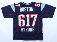Joe Andruzzi Signed Jersey Inscribed "Boston Strong" & "3x SB Champs" (Beckett) at PristineAuction.com