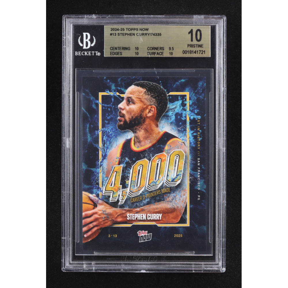 Stephen Curry 2024-25 Topps Now #13 (BGS 10) at PristineAuction.com