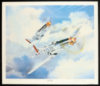 Chuck Yeager & CE Bud Anderson Dual Signed "Pair of Aces" Lithograph (AIV) WWII 357th FG Aces at PristineAuction.com