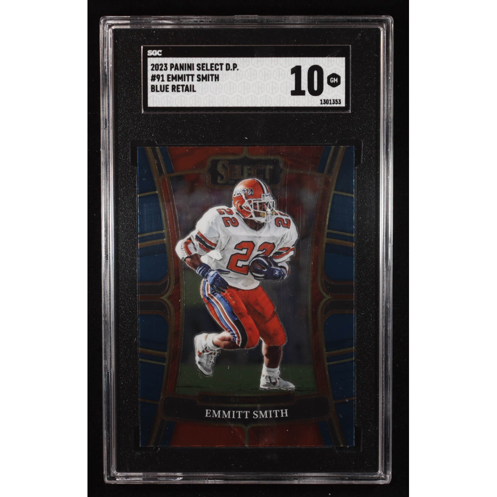Emmitt Smith 2023 Panini Select Draft Picks Blue Retail #91 (SGC 10) at PristineAuction.com