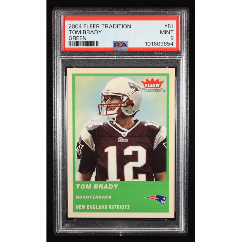 Tom Brady 2004 Fleer Tradition Green #51 (PSA 9) at PristineAuction.com
