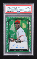 Elly De La Cruz 2024 Leaf Metal Autographs Christmas Tree Refractor #EC1 RC #1/1 (PSA 10) at PristineAuction.com