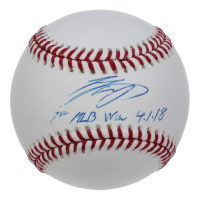 Shohei Ohtani Signed OML Baseball Inscribed "1st MLB Win 4-1-18" (MLB & Beckett) at PristineAuction.com