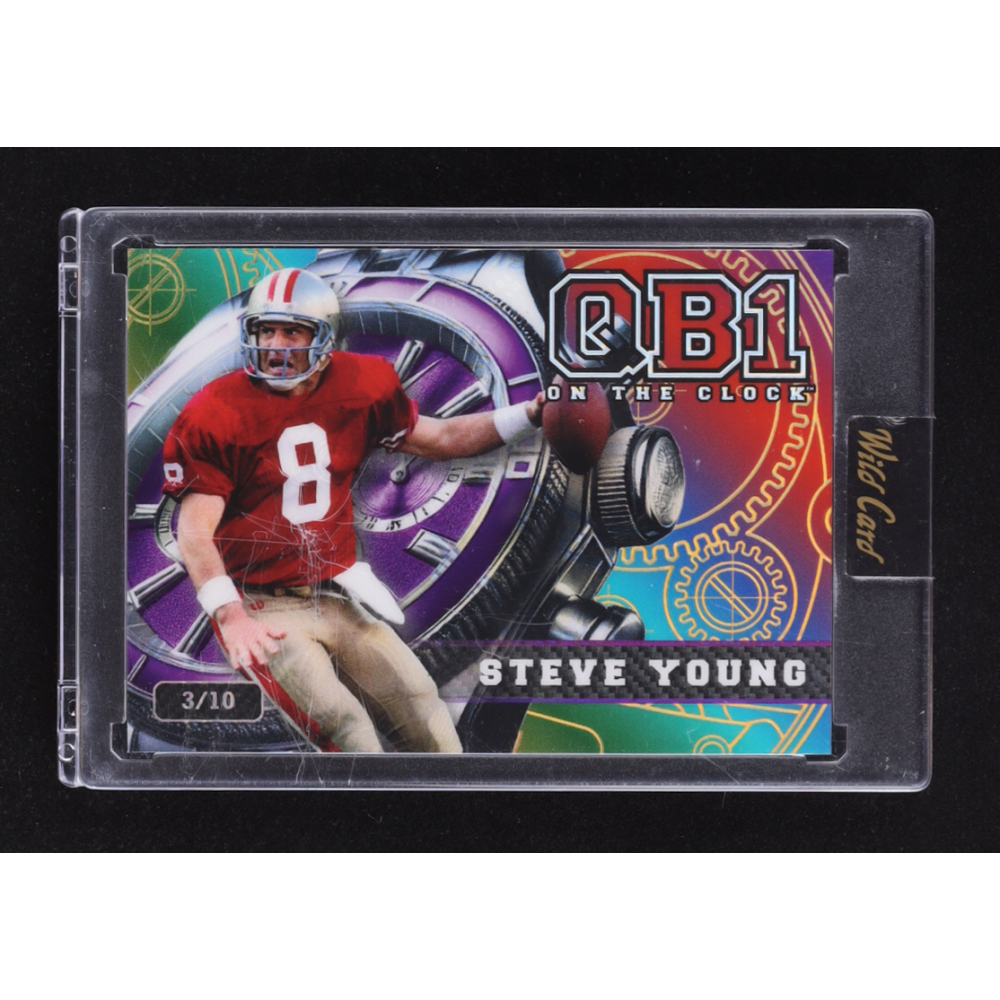 Steve Young 2024 Wild Card QB1 On The Clock  Rainbow Rainbow Foil #OCW-RB-SY1 #03/10 at PristineAuction.com